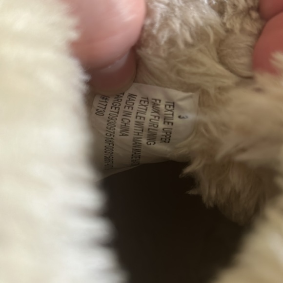 🌖 Cat & Jack size 8 tan faux suede faux fur trimmed ankle boot - Picture 7 of 8